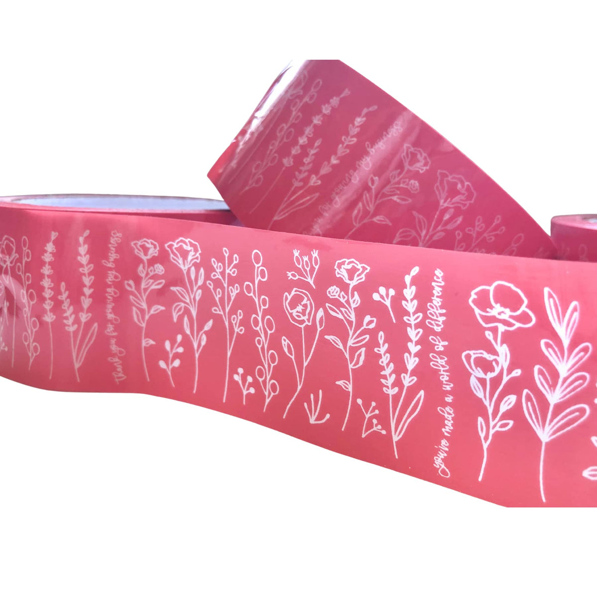 The Farming Artist Mailed It Designer Pink Floral© Small Business Packing Tape - Pretty Packaging Tape for Shipping - Set of 2-2" x 55 Yds Each, 110 Yds Total (Pink, 55 Yd 2 Rolls)
