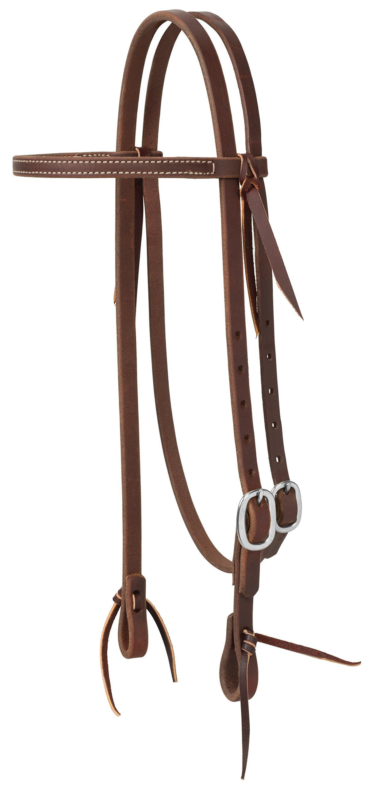 Weaver Leather Working Tack Straight Browband Stainless Steel Single Buckle Headstall, Oiled Canyon Rose, 5/8"