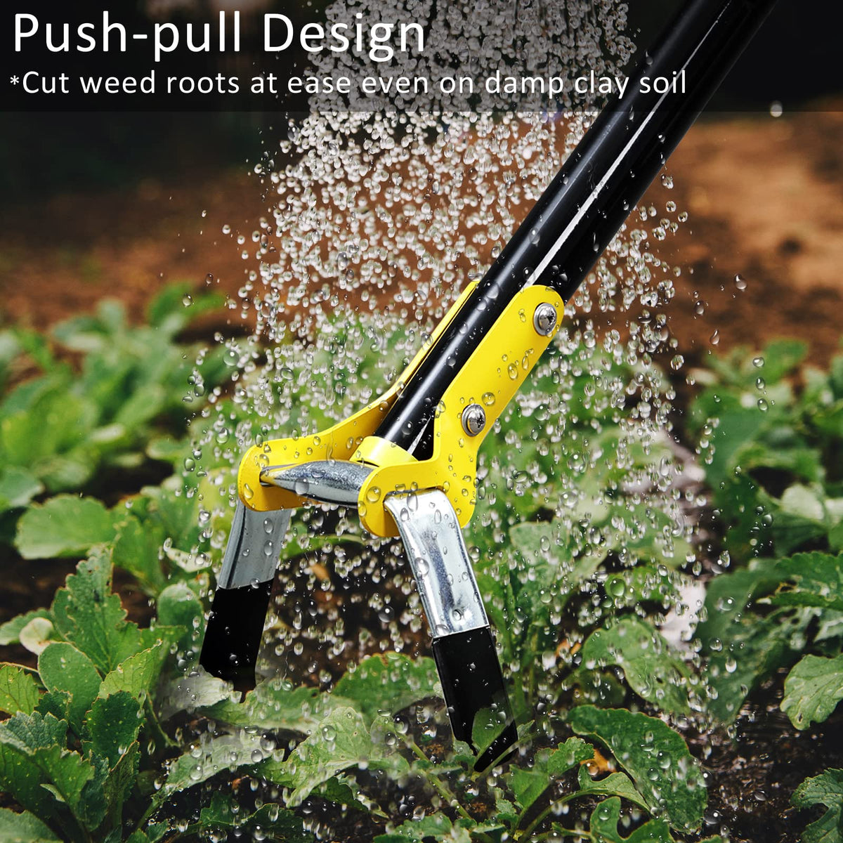 DonSail Hoe Garden Tool - Scuffle Garden Hoes for Weeding Gardening Long Handle Heavy Duty - Adjustable Weeding Loop Stirrup Hoe 30-70 Inch Black