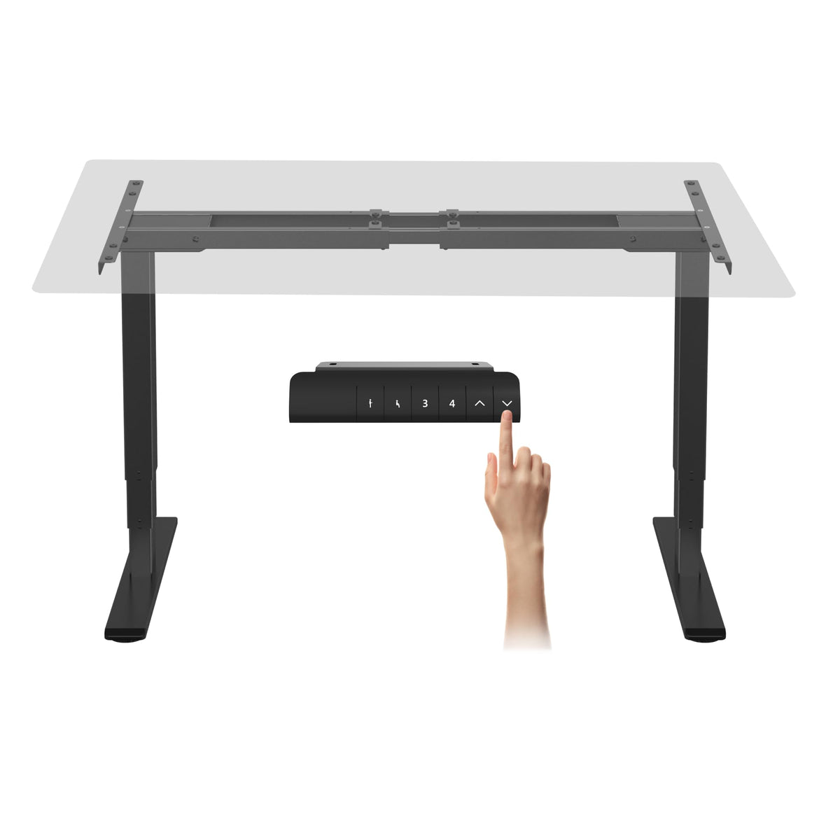 FLEXISPOT E6 Dual Motor Standing Desk Frame 3 Stages Electric Height Adjustable Stand Up Desk Frame Only ((Black)