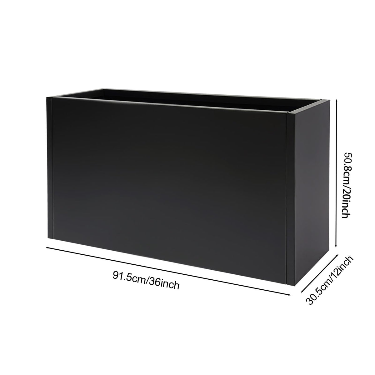 LuYuLTONG Modern Metal Planter Box, 36" L x 12" W x 20" H, Rectangular Galvanized Steel Raised Garden Bed with Drainage Hole&Gloves, Flower Planter Pot for Patio, Yard, Porch