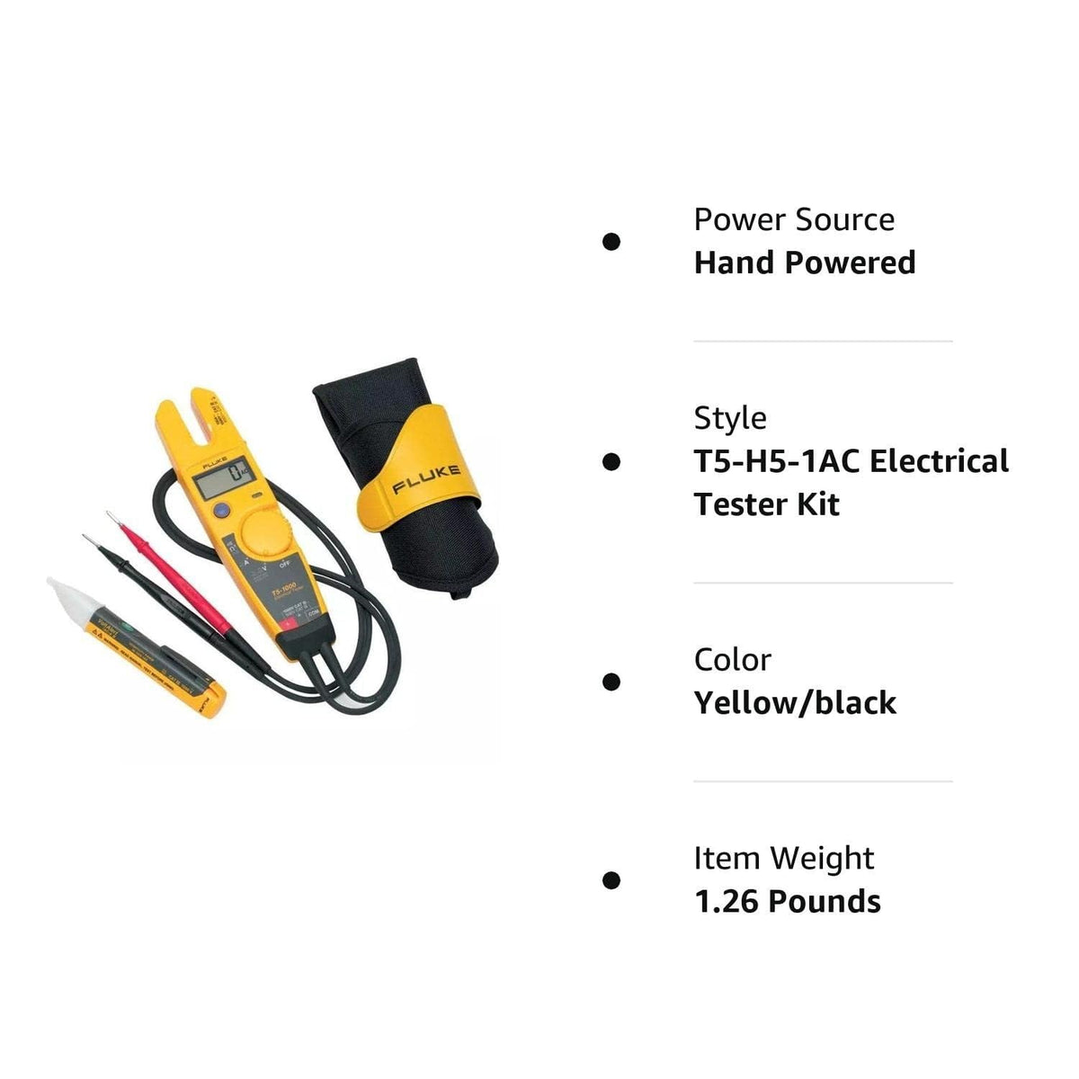 Fluke T5-H5-1AC Kit 3-Pc 1000V Electrical Tester, Custom Holster and AC Voltage Detector Kit