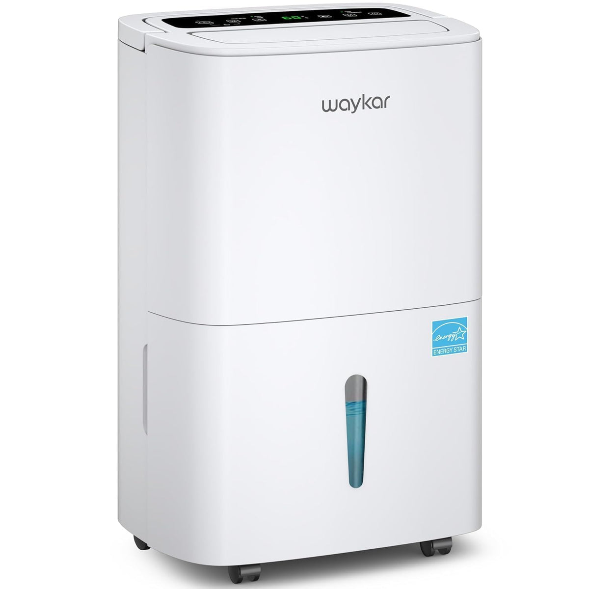 Waykar 5,500 Sq. Ft. 80 Pints 2025 Energy Star Dehumidifier for Home and Basement with Auto or Manual Drainage, Ideal for Large Rooms, Portable, Auto Defrost and Self-Drying