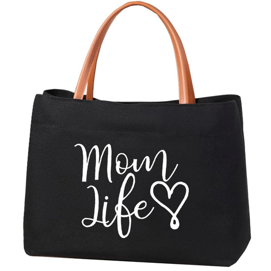 kifasyo Mom Mama Bag Mother Gifts Momlife Tote for Hospital, Shopping, Beach, Travel