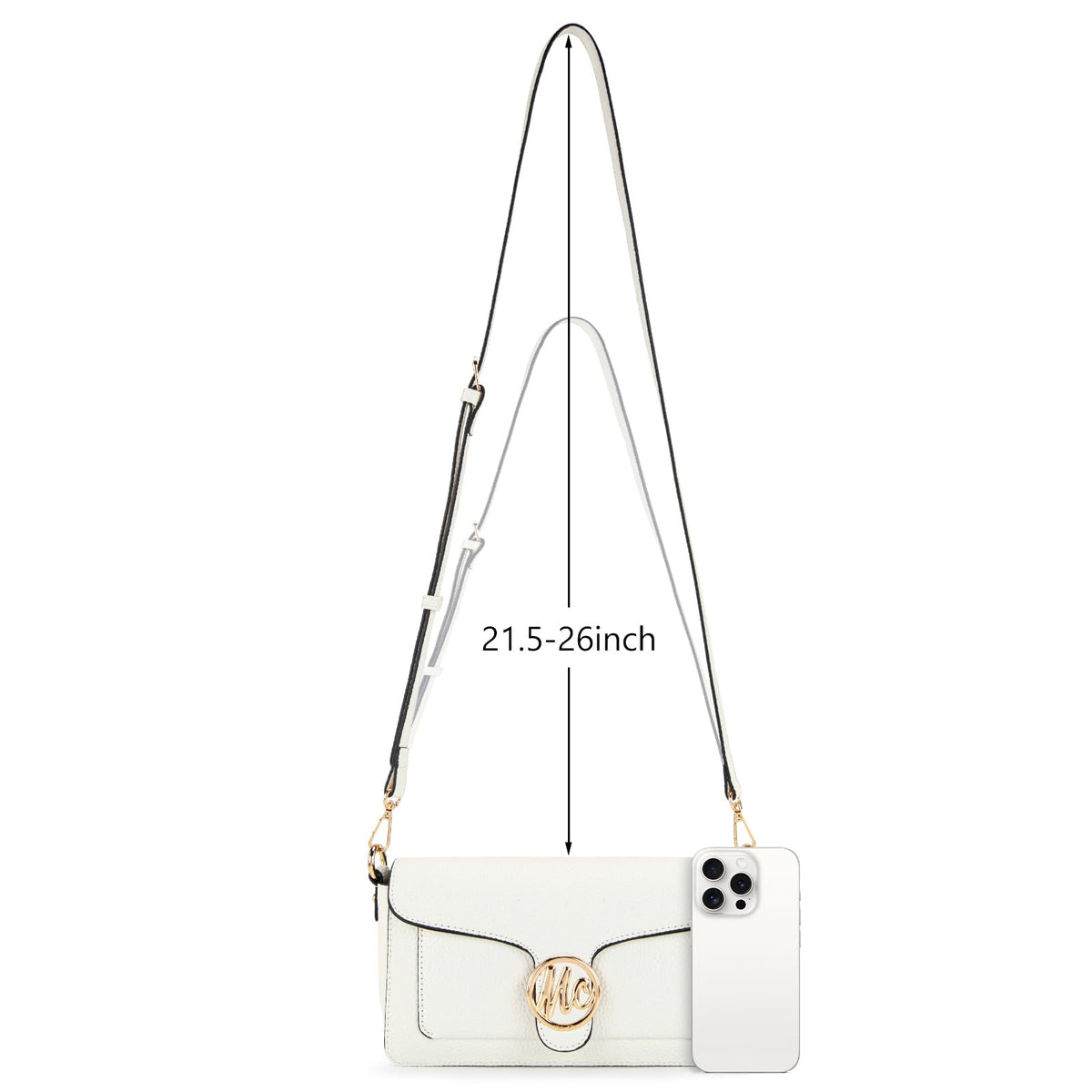 Milan Chiva Crossbody Bags for Women - Small Cross Body Purse Shoulder Bag, Cute Purse Handbags for Daily Commute Travel MC-619WT