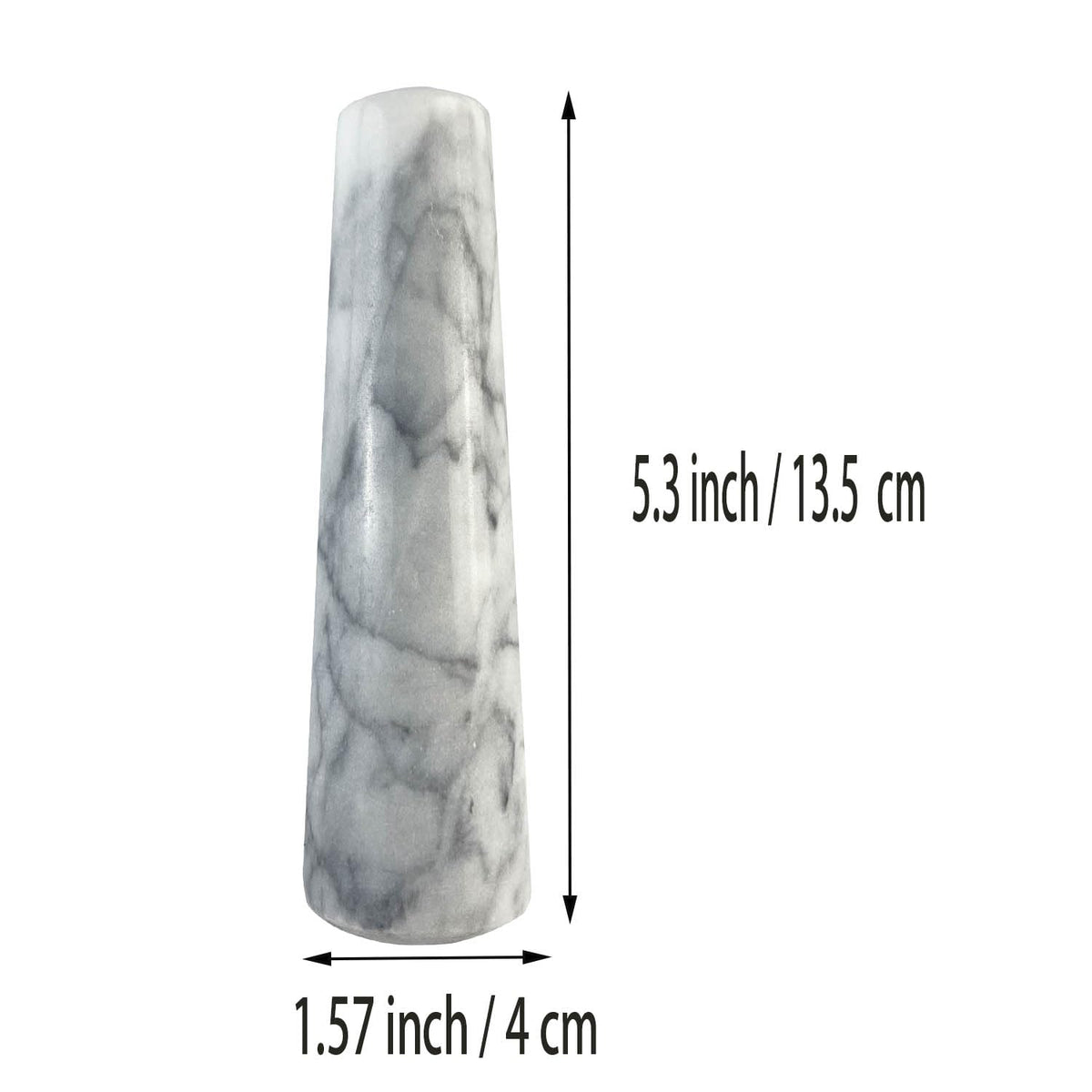 Marble Replacement Pestle only， 5.3 in (Only Pestle [Mortar is not Included]), Granite Pestle Replacement Light Gray White