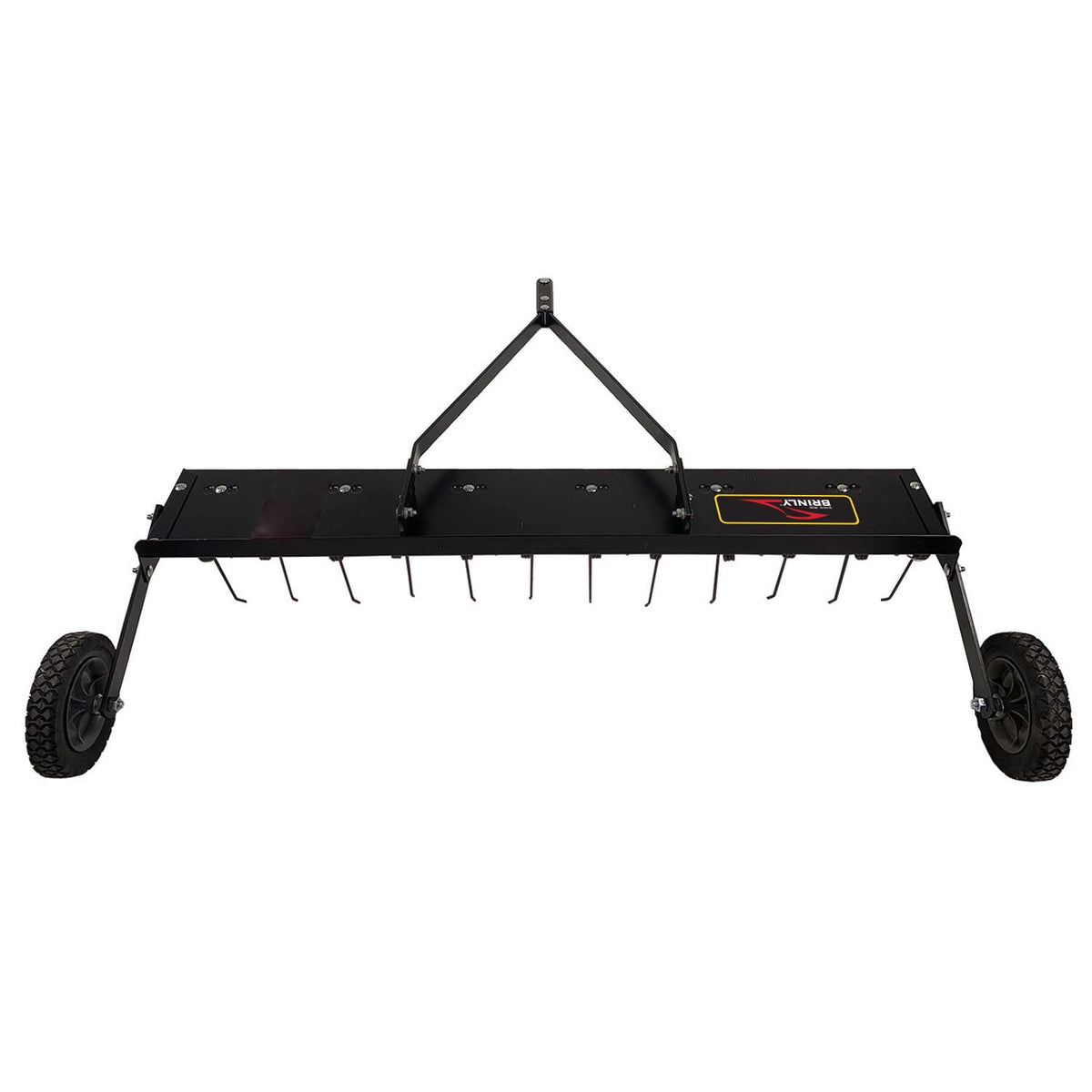 Brinly 48" Tow Behind Grass Dethatcher, Removes Thatch on Large Lawns in Less Time - Matte Black