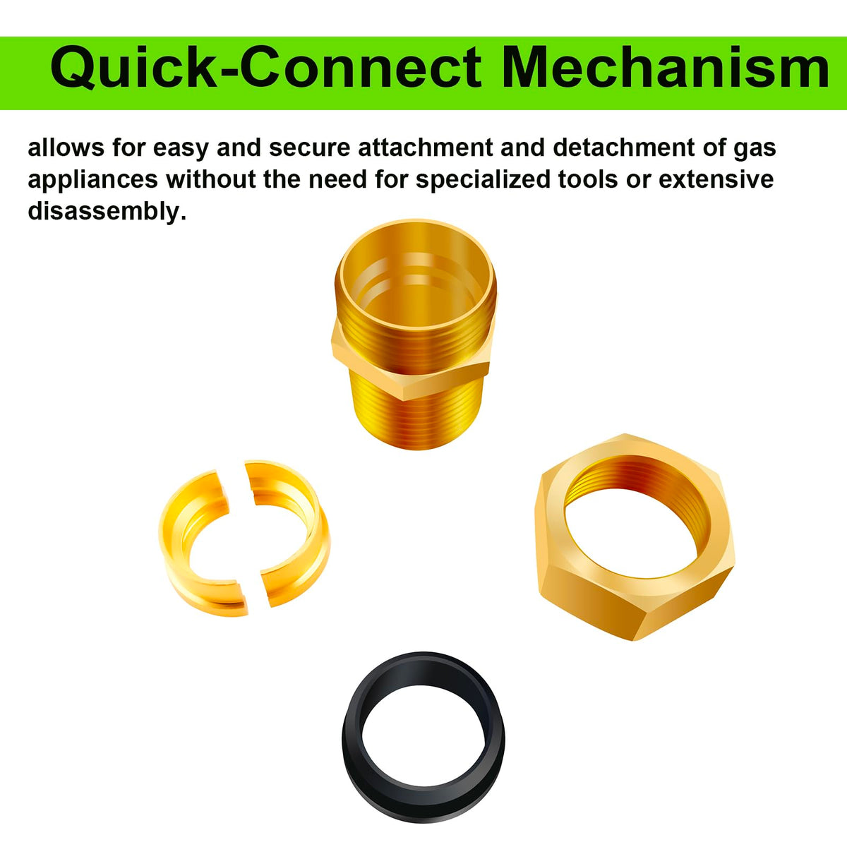 4 Pack 3/4'' CSST Male NPT Pipe Fitting Kit Brass Natural Gas Quick Connect Adapter Grill Propane Conversion Connector