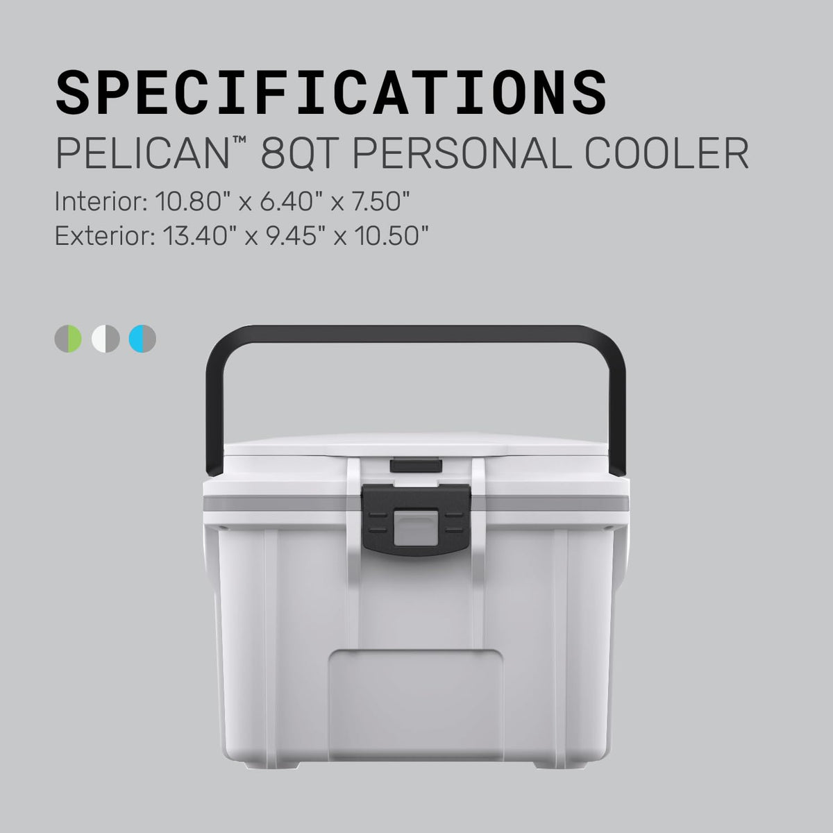 Pelican 8 Quart Personal Lunch Box Cooler (Dark Gray/Green)
