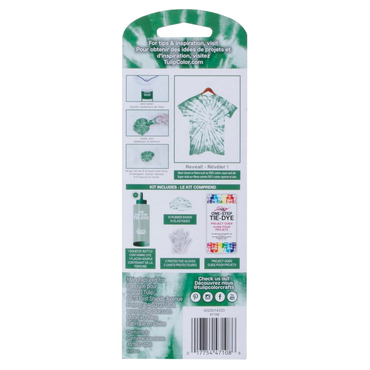 Tulip One-Step Tie-Dye Kit, Vibrant Colors for Fabric 4 fl oz, Sage