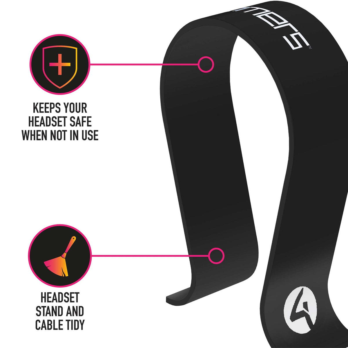4Gamers Black Headset Stand, Compatible with most Headsets