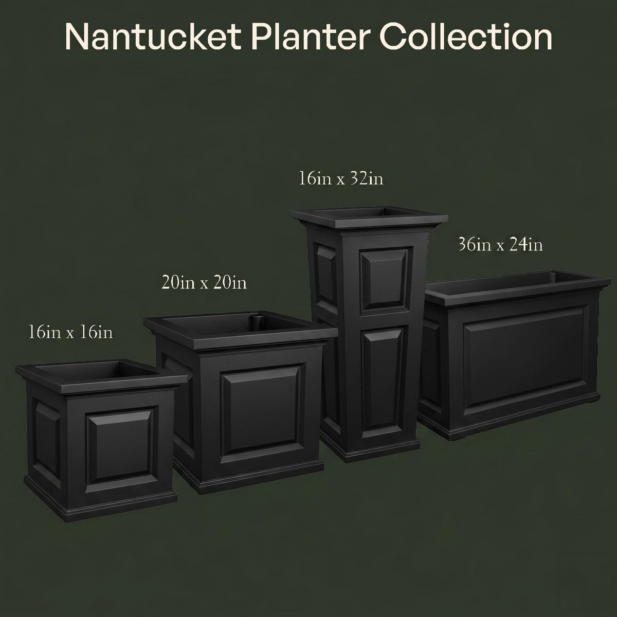 Mayne Nantucket 32-Inch Tall Planter – Self-Watering, Weather-Resistant Planter for Flowers – Durable Outdoor Design for Patio, Porch, or Entryway