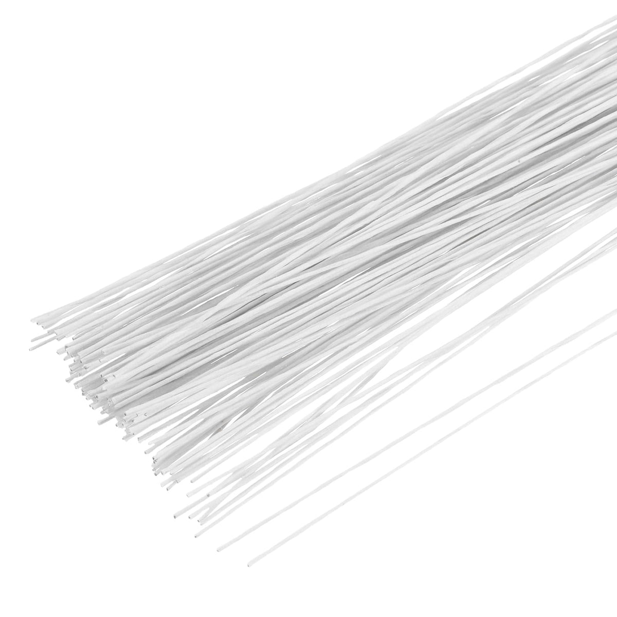 PATIKIL 120 Pcs 20 Gauge Floral Wire, 14 Inch Floral Stem Flower Paper Wrapped Wires for Flowers Crafts Bouquet Arrangement Supplies Wreath DIY Projects, White