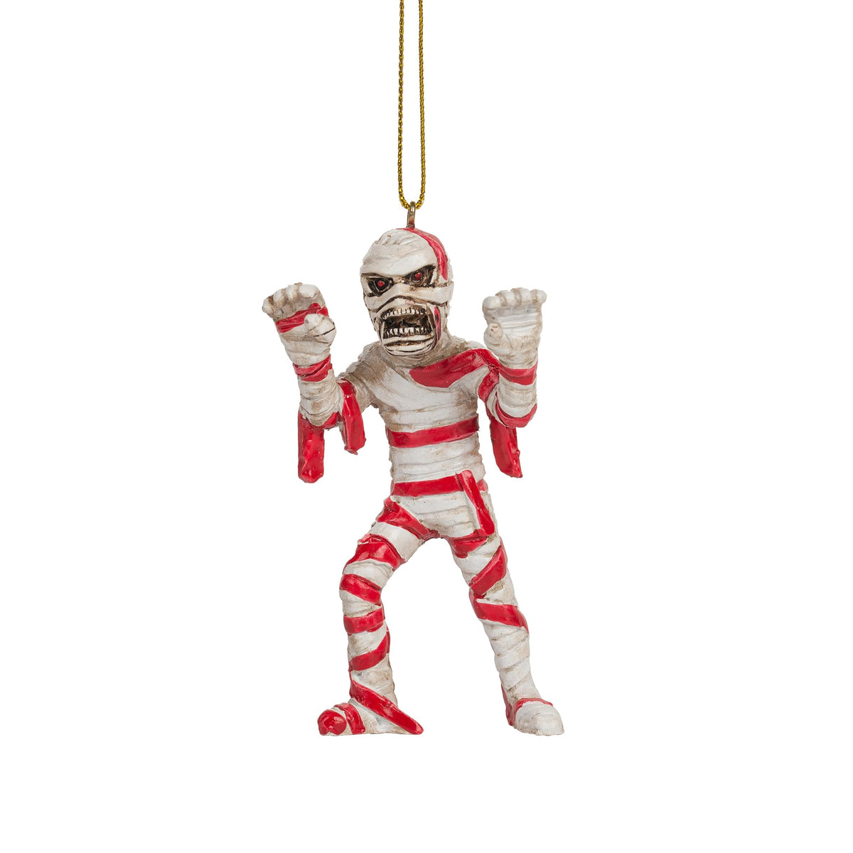 Scary Mummy Wrapped Like A Candy Cane Christmas Halloween Tree Ornmanet