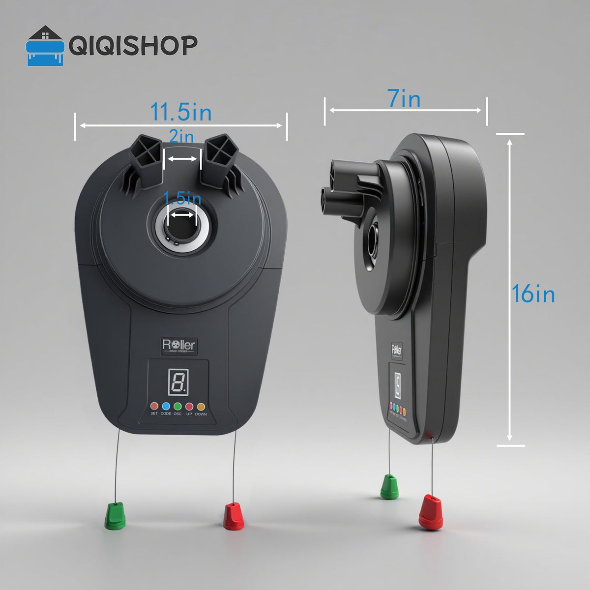 Automatic Roll Up Door Opener,Equipped with Two Remote Control,DC Power Garage Door Opener, It Features a Powerful 800N(1/2HP) Motor for Reliable Performance,Suitable for Most roll-up Doors