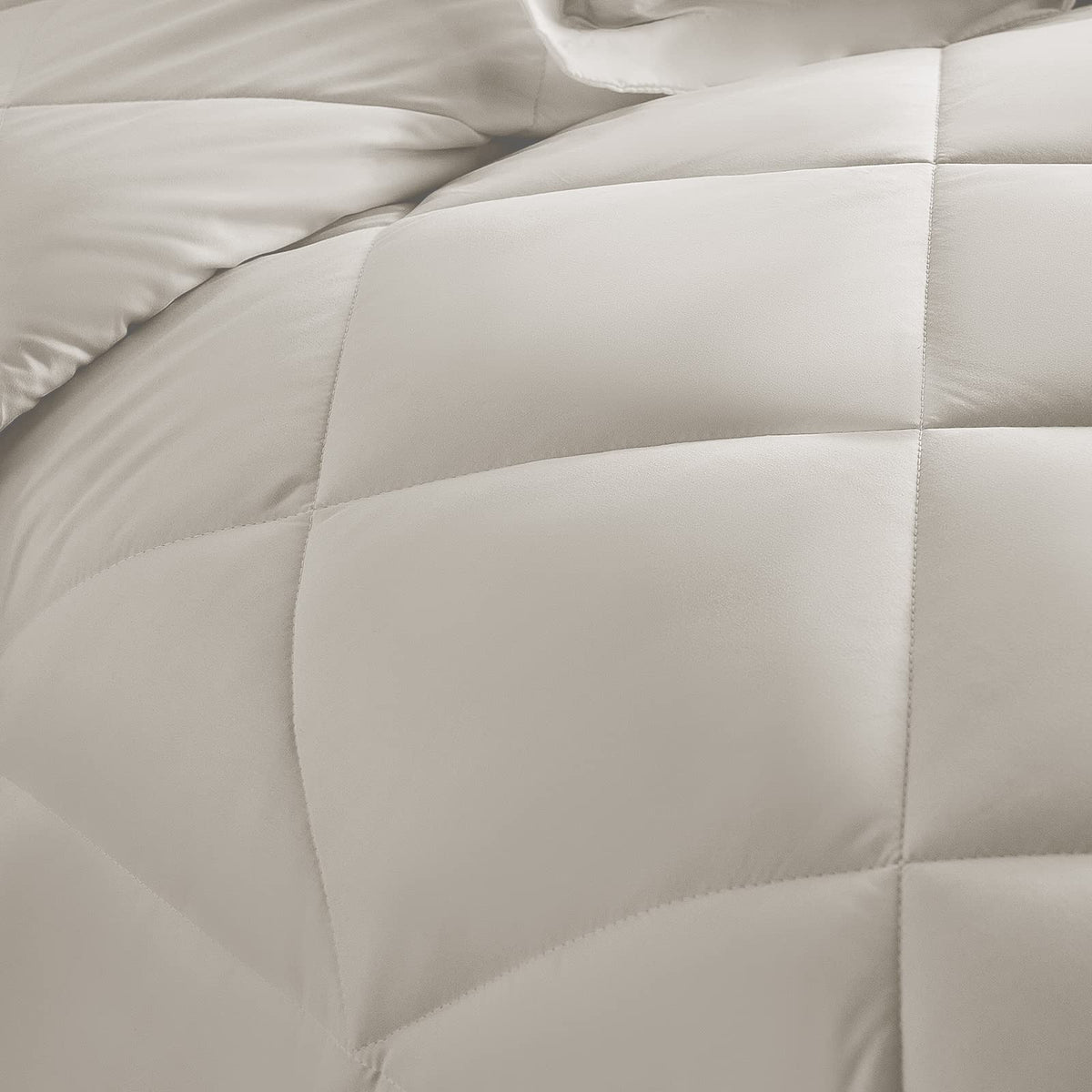CozyLux Queen Comforter Set Beige - Bed in a Bag Queen Size 7 Pieces, Luxury Soft Bed Set for All Seasons, Bedding Set with Down Alternative Comforter, Sheets, Pillowcases & Shams