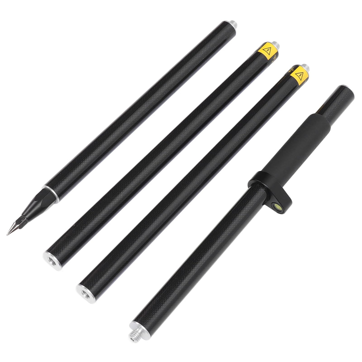 Land Surveying Equipment 4 Section Survey Pole 2 Meter 4 Section Survey Pole RTK Carbon Fibre Surveying Prism Pole with Level Bubble 0mm Constant