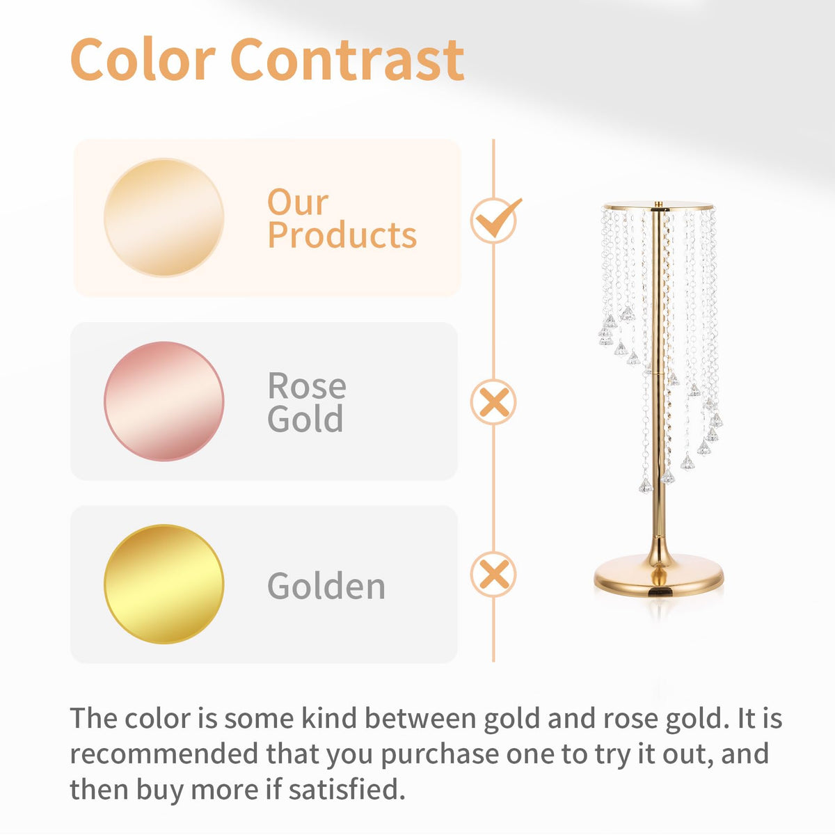 Nuptio 2 Pcs 27.6inch Tall Wedding Centerpieces Gold Vases Crystal Flower Vase Metal Flowers Stand for Party Tables Decorations - Elegant Bulk Weddings Decoration Table Chandelier Centerpiece Stands