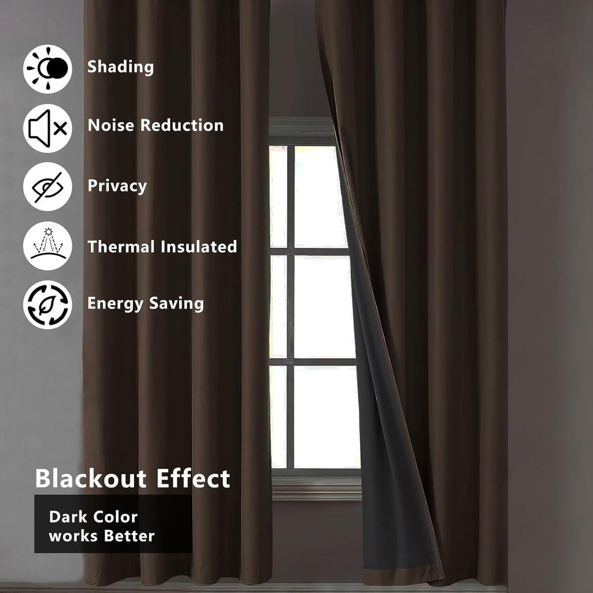 Fall Forest Curtains 84 Inch Length - Birch Tree Blackout Curtains for Bedroom Living Room, Thermal Insulated Room Darkening Grommet Autumn Landscape Drapes Window Treatments, 42Wx84L, 2 Panel Set