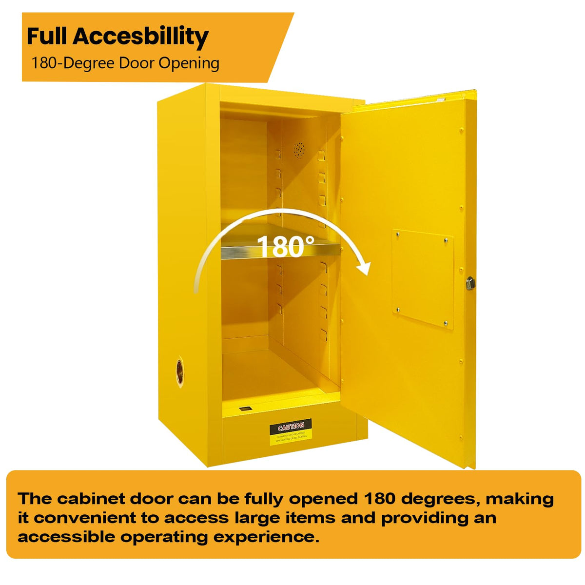 POWKOL 66 Gal Fireproof Flammable Storage Fireproof Cabinet, Galvanized Steel Material with Adjustable Shelf and Locks