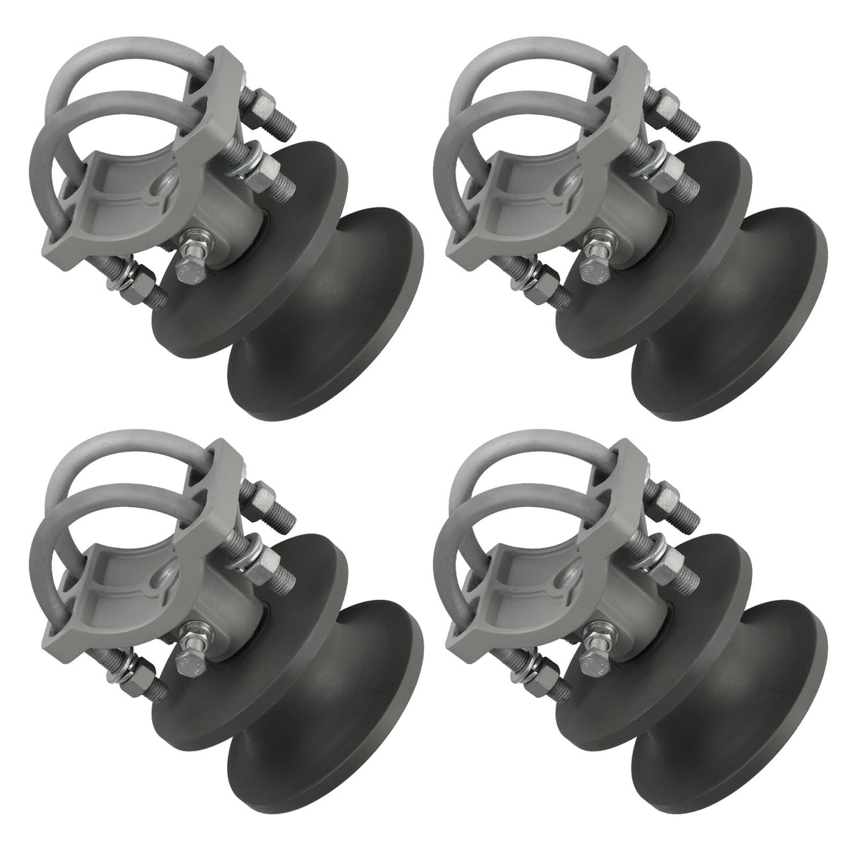 Pubotlu 4 Pack Sliding Gate Rollers,Nylon Cantilever Rollers 2-3/8" Gate Frames, 4" Round Post Chain Link Fence Parts, Cantilevered Rail Fence Gate Kit,Sliding Gate Kit Hardware