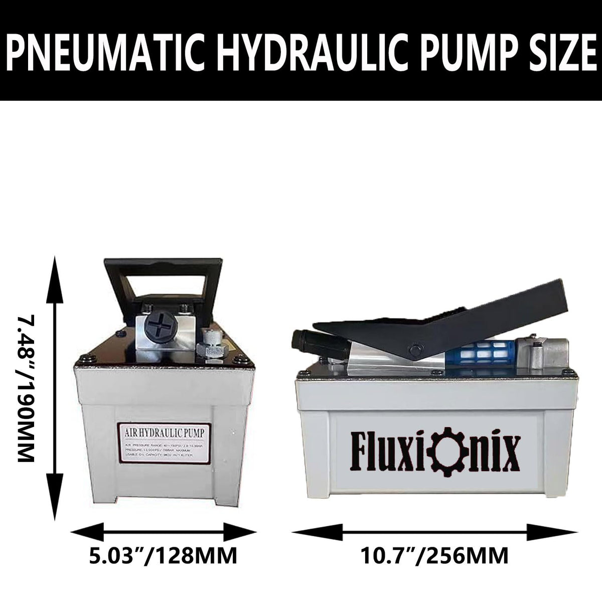 Air Hydraulic Pump 10,000 PSI, 1.7L Reservoir, NPT 1/4" Inlet, NPT 3/8" Oil Outlet,Hydraulic Pump Air Hydraulic Foot Pump with 6.6ft Pipe, Gray