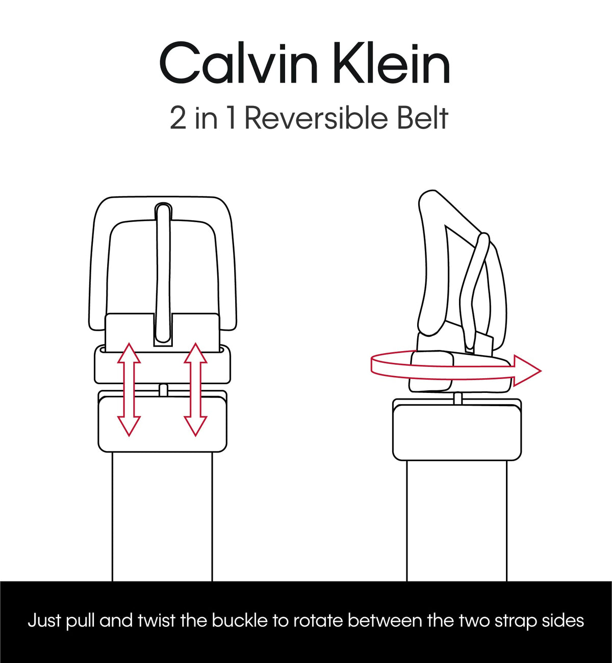 Calvin Klein 32MM CR/CR PLAQ - REVERSIBLE