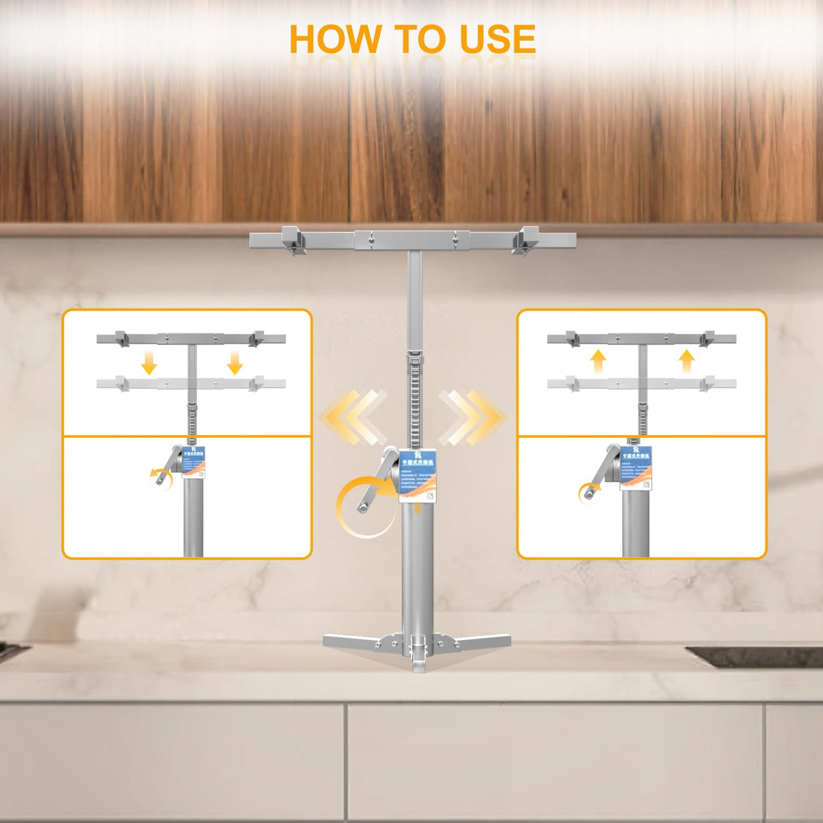 Cabinet Lift Jack for Installing Cabinet，Adjustable Third Hand Tool Support System with 440lbs, Multi-Functional Cabinet Jack (51 inch)