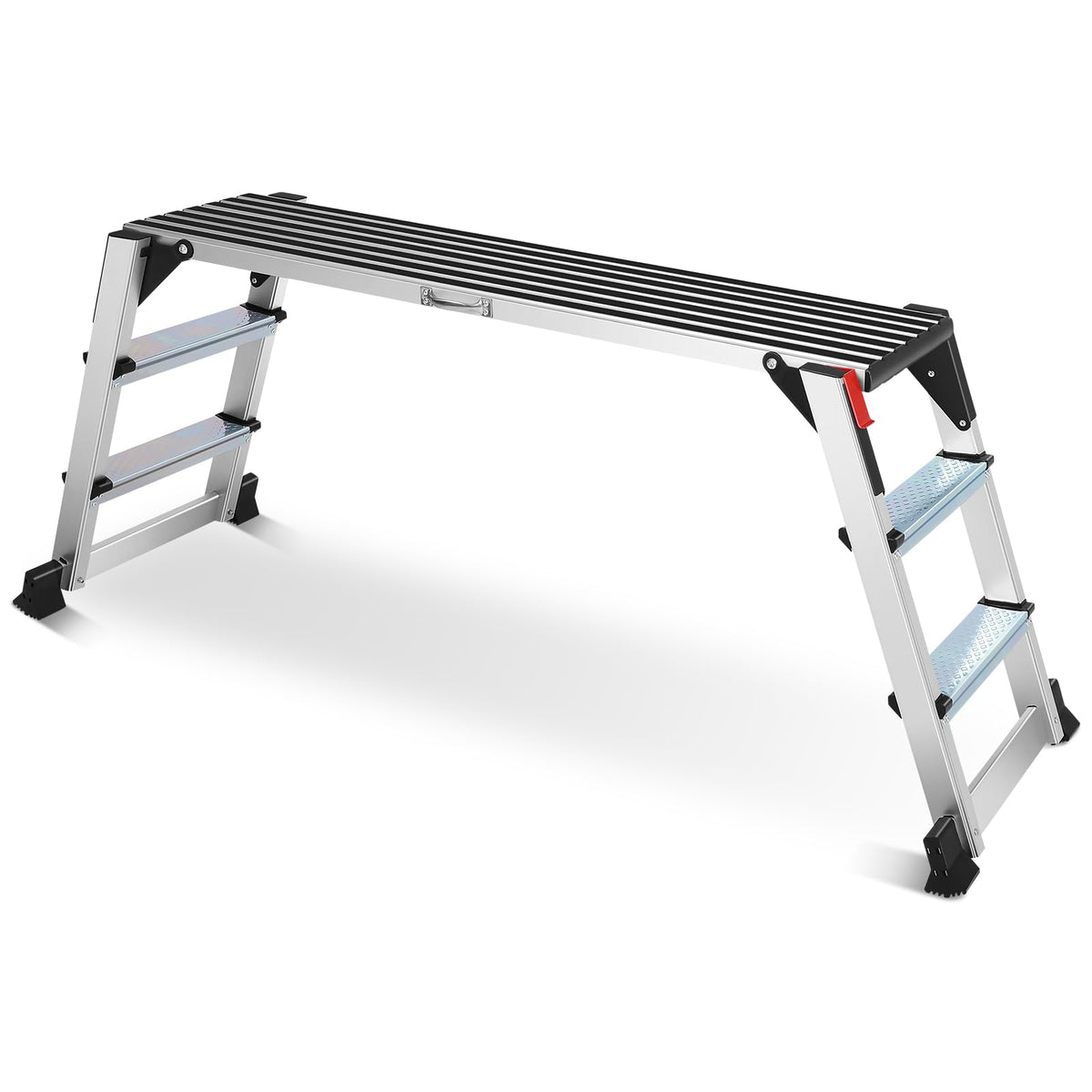 Aluminum Work Platform, Folding Work Platform Two Step Ladder, 50"×12"×27" Heavy Duty Ladder 𝐋𝐚𝐫𝐠𝐞 𝐒𝐢𝐳𝐞 Step Stool for Home, Office, Workshop and Garage