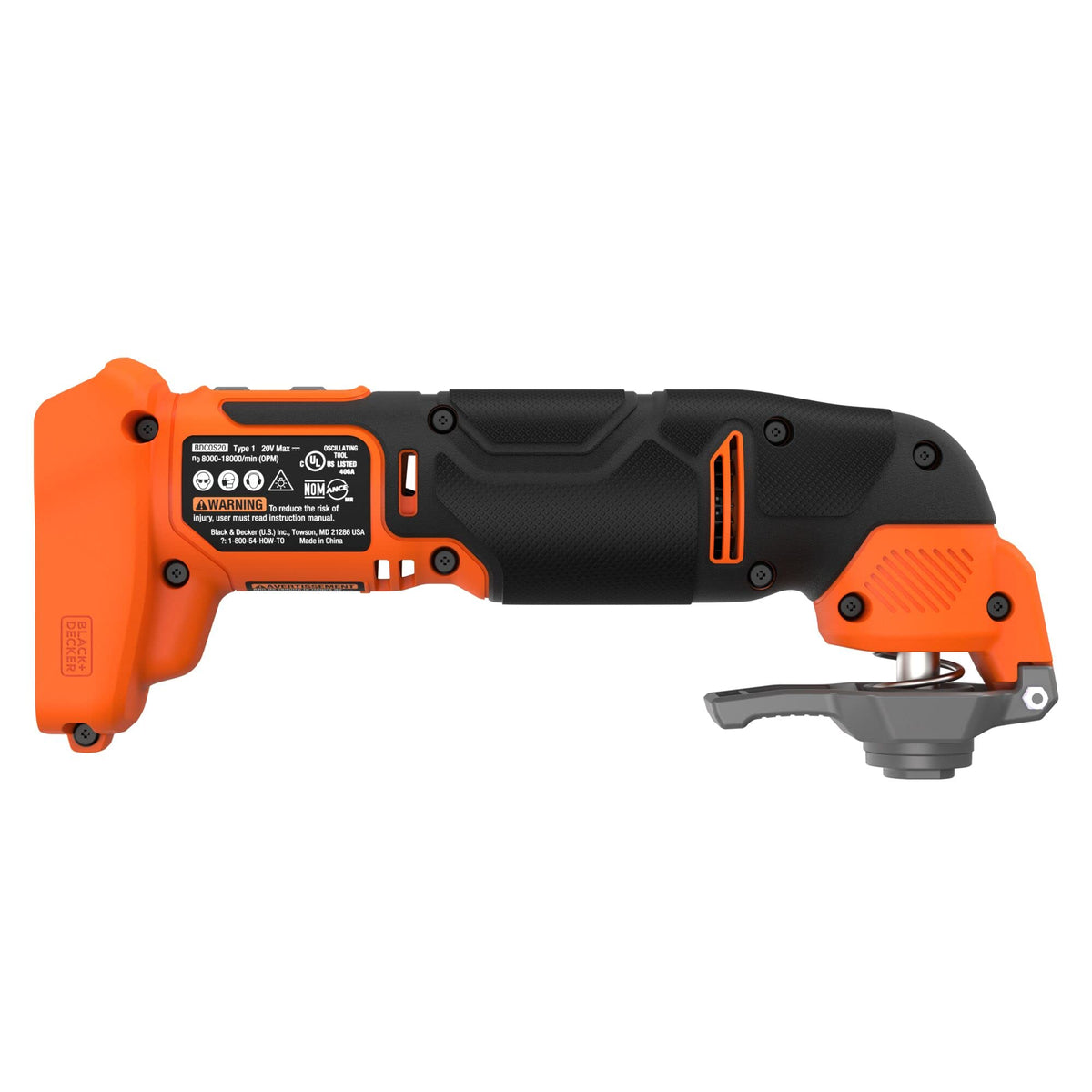 BLACK + DECKER 20V MAX Oscillating Tool, MultiTool, 6-speed, Tool Only (BDCOS20B)