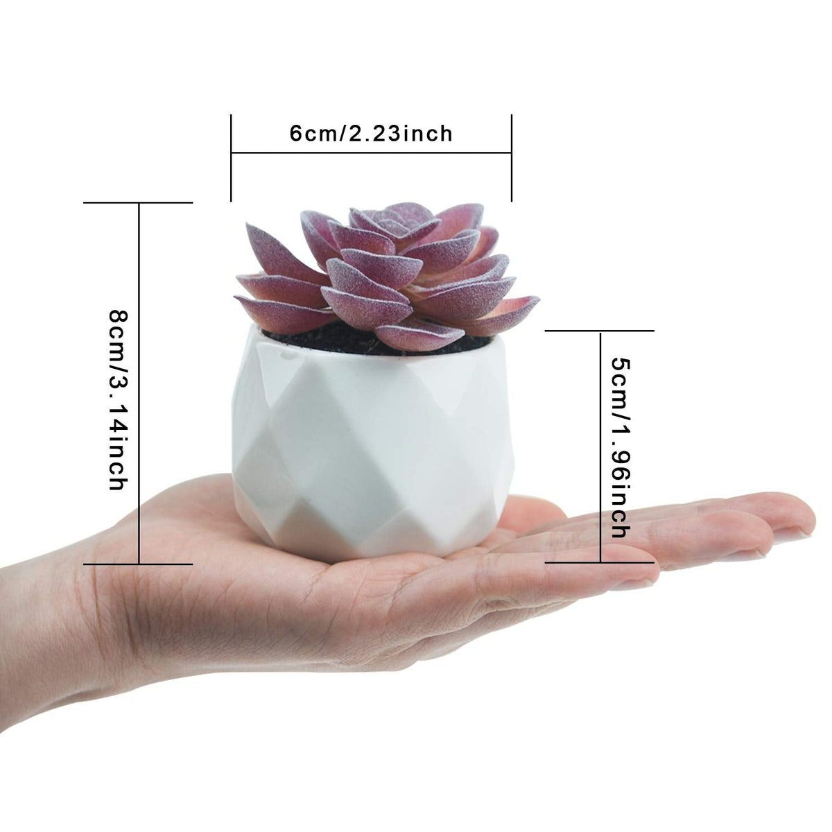 Tiita Purple Artificial Faux Succulents in Pots, Mini Purple Fake Plants for Women Desk, Small Realistic Faux Succulents for Home Office Accessories Window Sill Bathroom Bedroom 4 Set