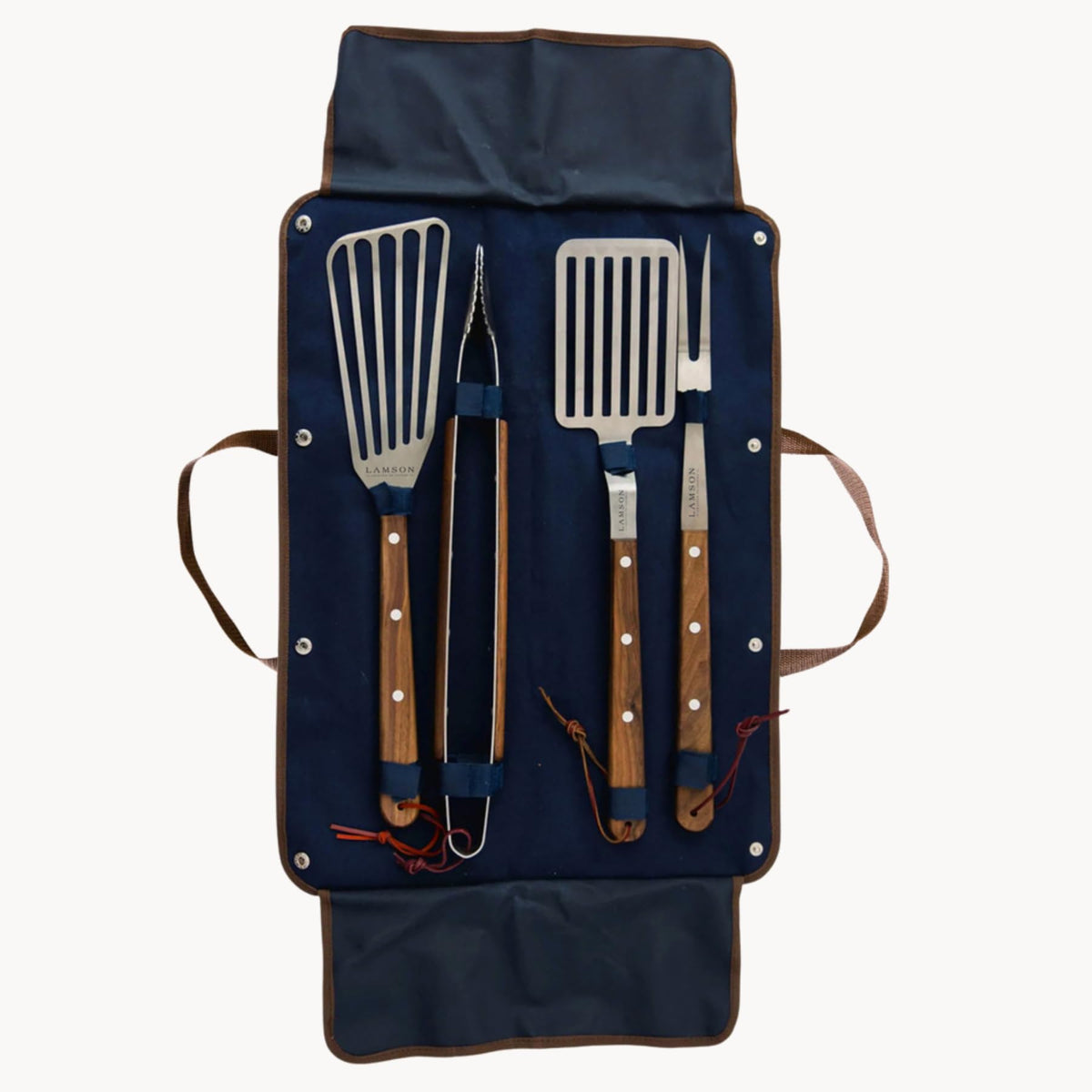 Lamson Premier 20" Walnut 4-Piece Deluxe BBQ Set
