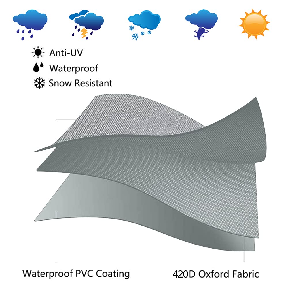 HOXSURY Patio Heater Cover Outdoor Waterproof 87 IN 420D Heavy Duty Standup Round Oxford Covers for Outdoor Heaters Weatherproof Propane Heater Covers for Outdoor Garden Treasure Grey