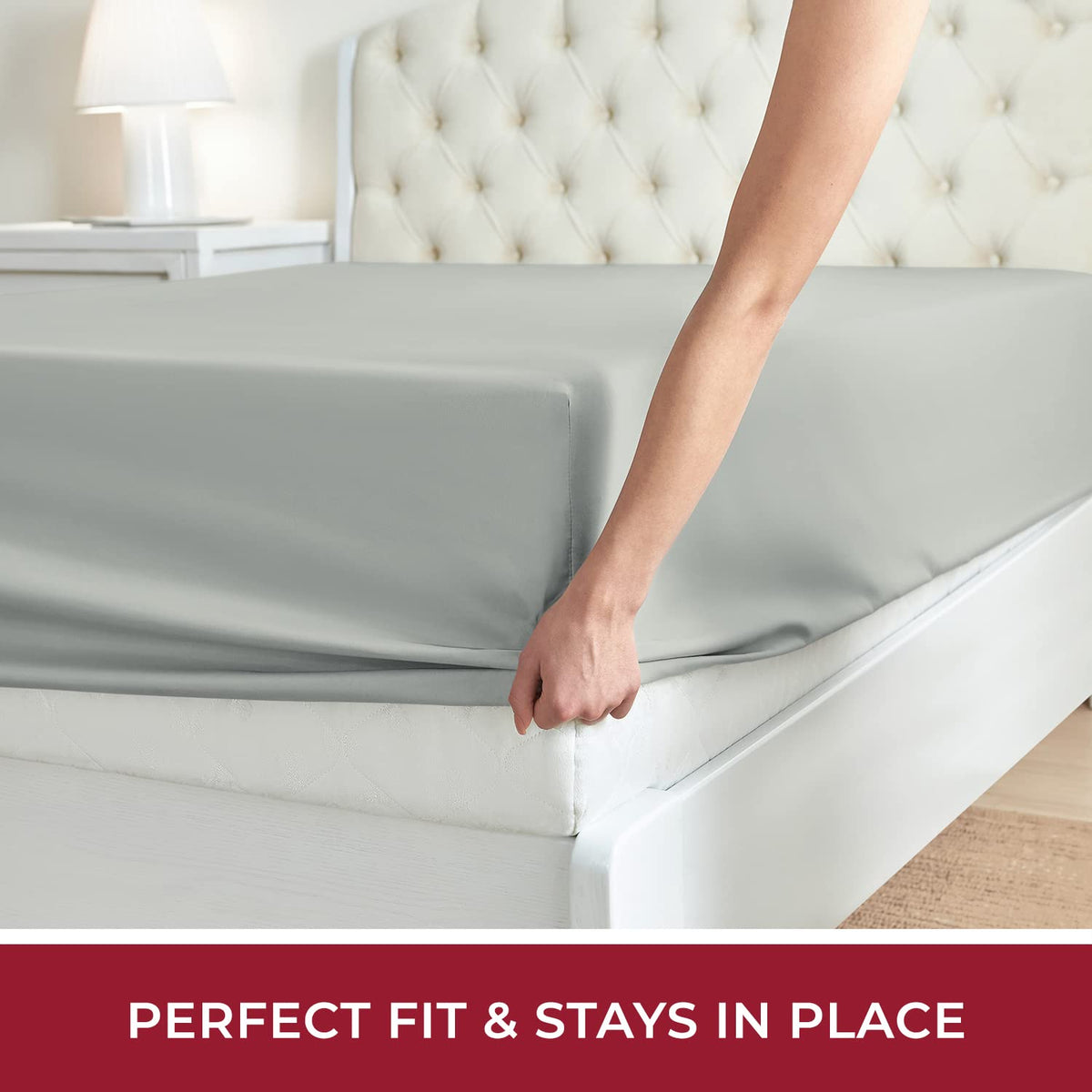 Mellanni Extra Deep Pocket King Fitted Sheet - Iconic Collection Bedding Sheets with up to 21 inch Deep Pocket - Soft & Cooling - Fade & Stain Resistant - 1 PC (King, Spa Mint)