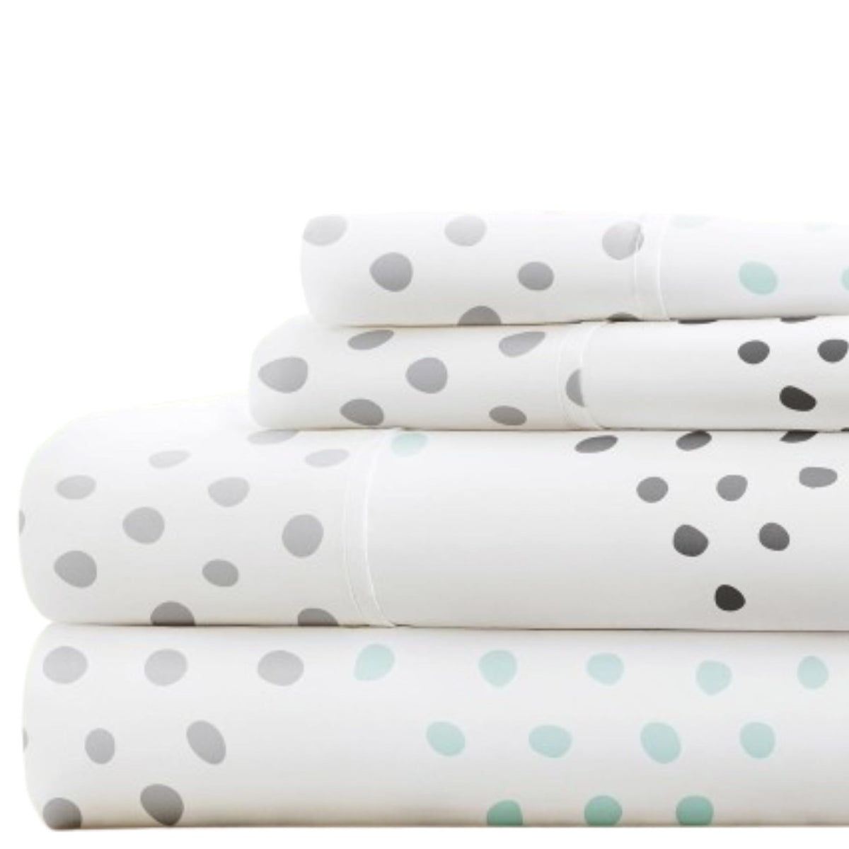 Linen Market 4 Piece Full Bedding Sheet Set (Light Gray Dots) - Sleep Better Than Ever with These Ultra-Soft & Cooling Bed Sheets for Your Full Size Bed - Deep Pocket Fits 16" Mattress