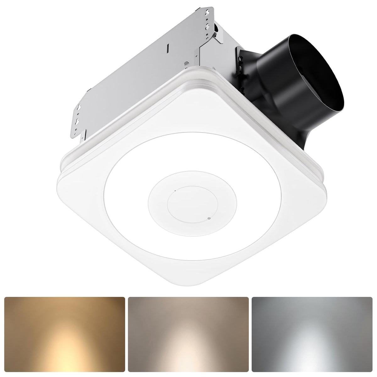 OREiN 3-in-1 Bathroom Exhaust Fan with Light & Humidity Sensor, 160 CFM, 1.0 Sone, Auto-On at 60% Humidity, 1500LM, 3CCT, Night Light, ENERGY STAR, HVI/FCC/ETL, Ceiling Opening 11.81''x 11.02''