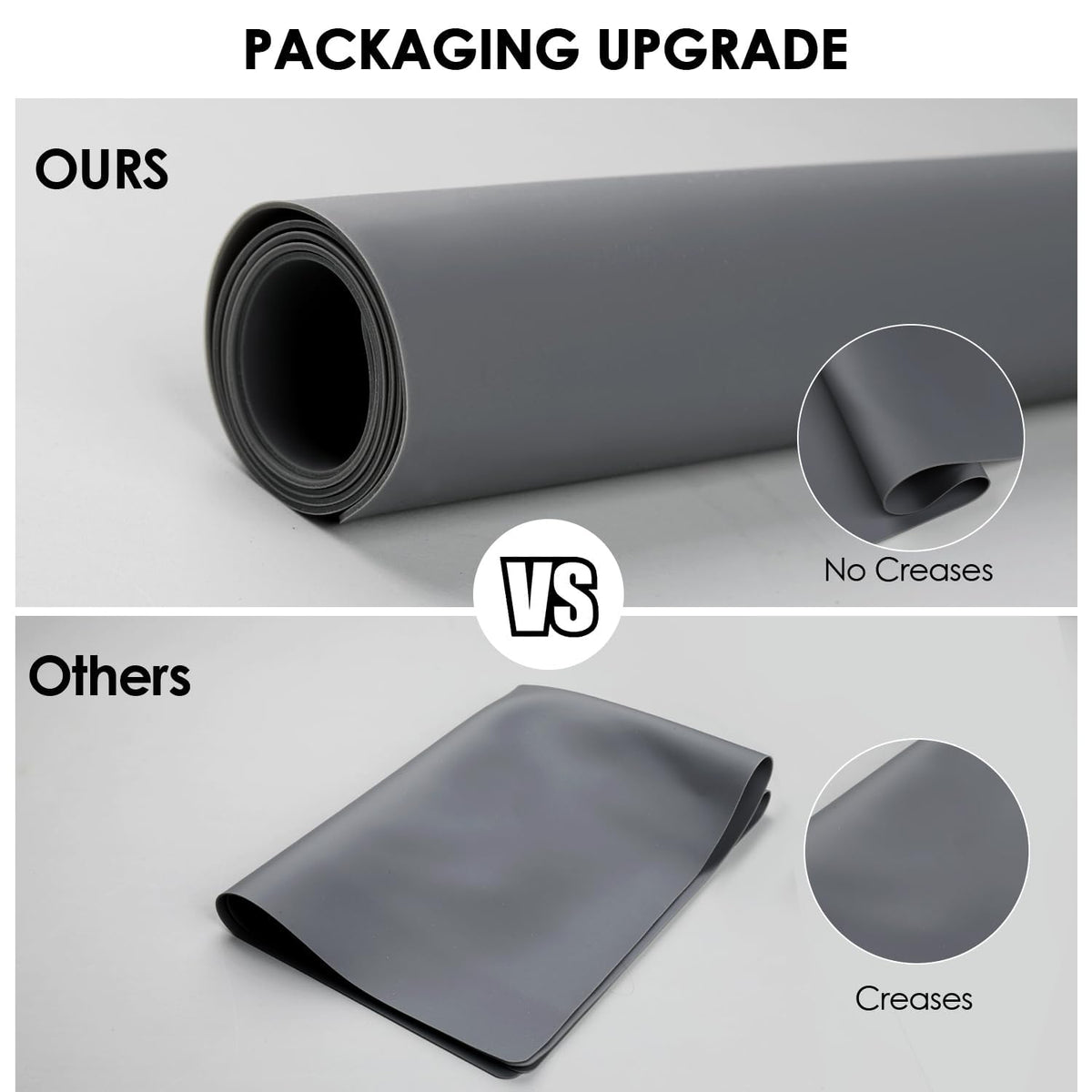 Extra Large Silicone Table Mat, Genuine Food-Grade Silicone Mat for Crafts Kids Dinner Placemat Desk Countertop Waterproof Protector Heat Insulation Kitchen Pastry Rolling Dough Pad (Dark Gray)