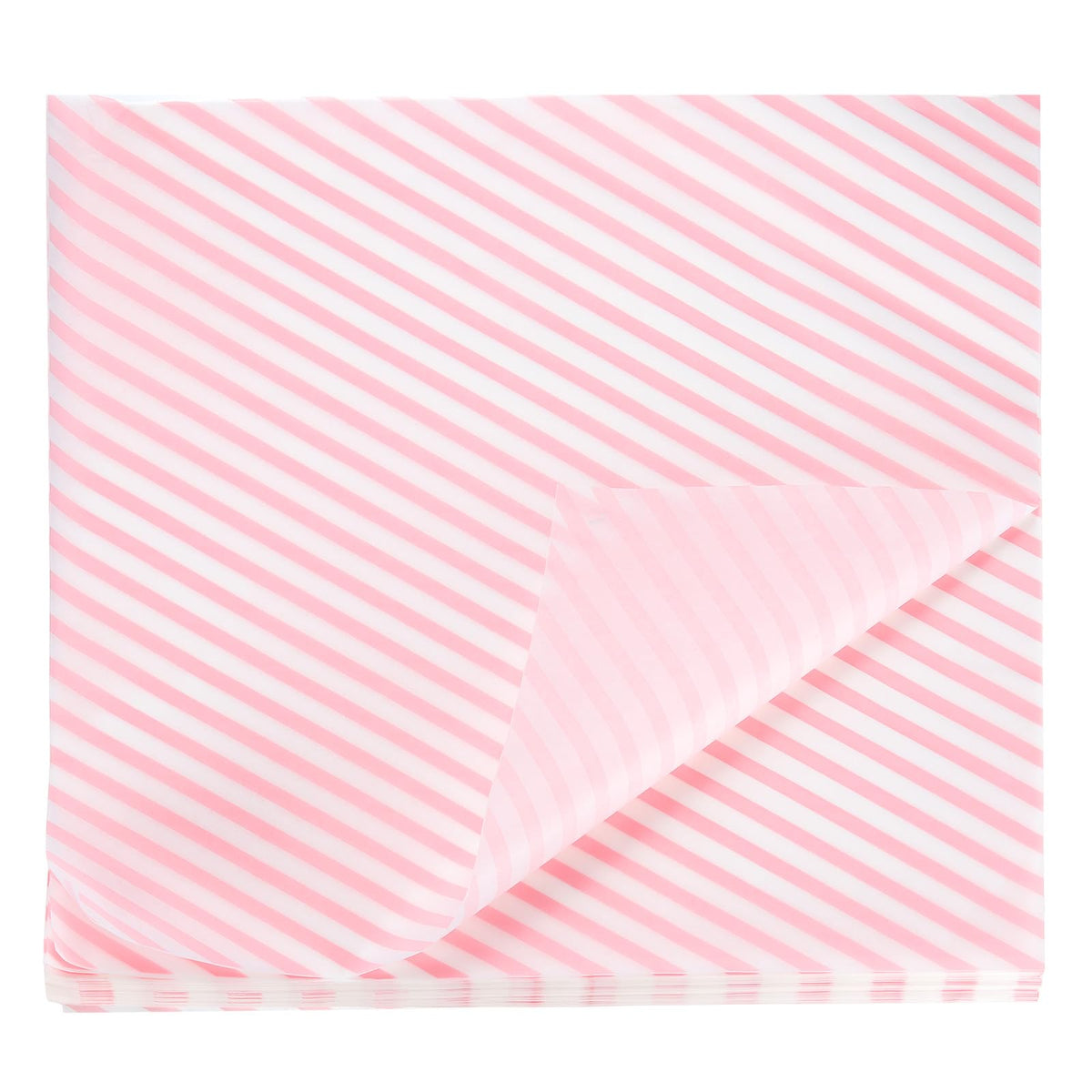 HARFINGTON 100pcs Square Stripes Wax Paper, 12" x 12", Pink