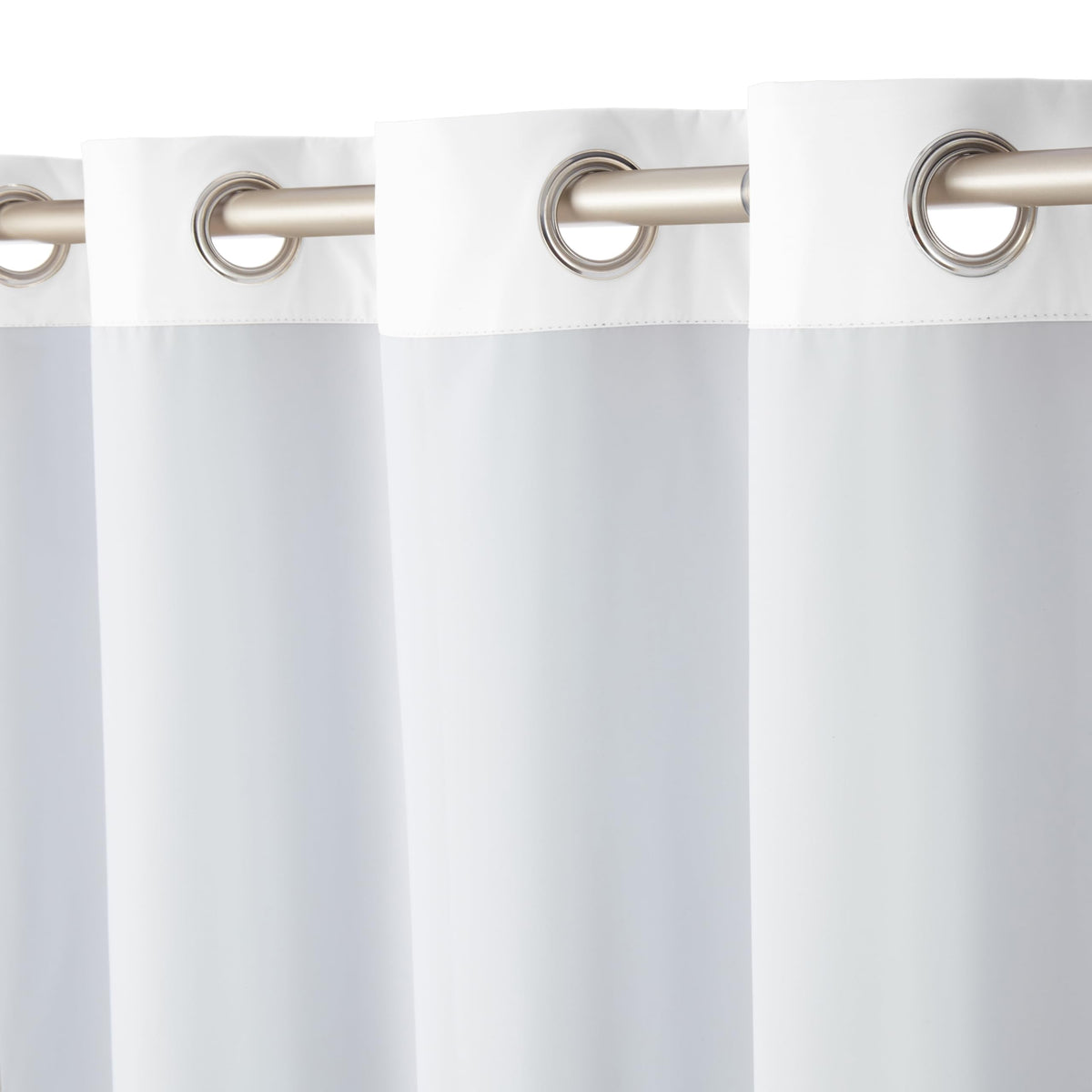 Amazon Basics Room Darkening Blackout Window Curtains 2 Panels with Grommets, for Living Room and Bedroom, 52 x 84 inches, White