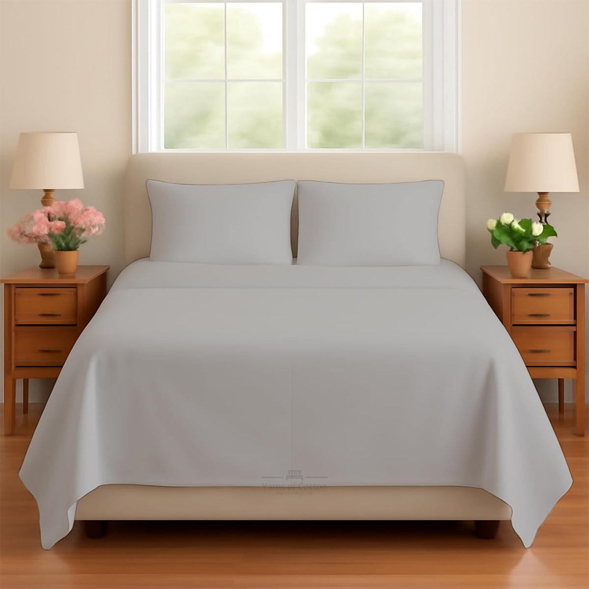 Sleeper Sofa Bed Sheet, 100% Cotton 400 Thread Count, 4 Piece Set, Deep Pocket Fitted Sheet, Soft Wrinkle Free & Breathable, Luxury Hotel Quality, Fits Up to 6 Inch Mattress (Full, Silver Grey)