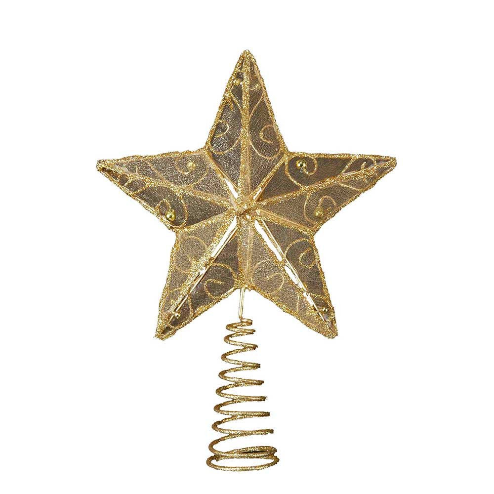 Kurt Adler 6-1/4-Inch Gold Wire Star Treetop