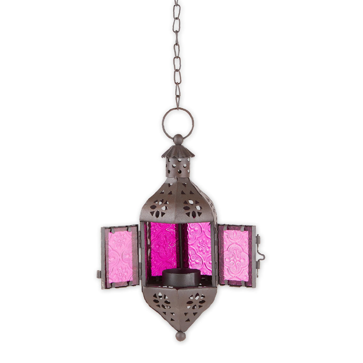 Zings & Thingz 57070470 Cutout Moroccan Hanging Lantern, Black
