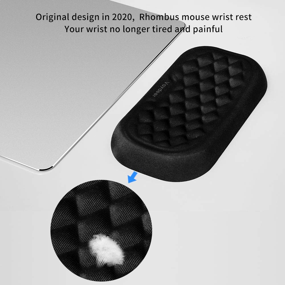 Vaydeer Mouse Wrist Rest Pad, Memory Foam Hand Rest Support Padded for Office, Computer, Laptop, Typing and Wrist Pain Relief and Repair (5.91 inch, Black)