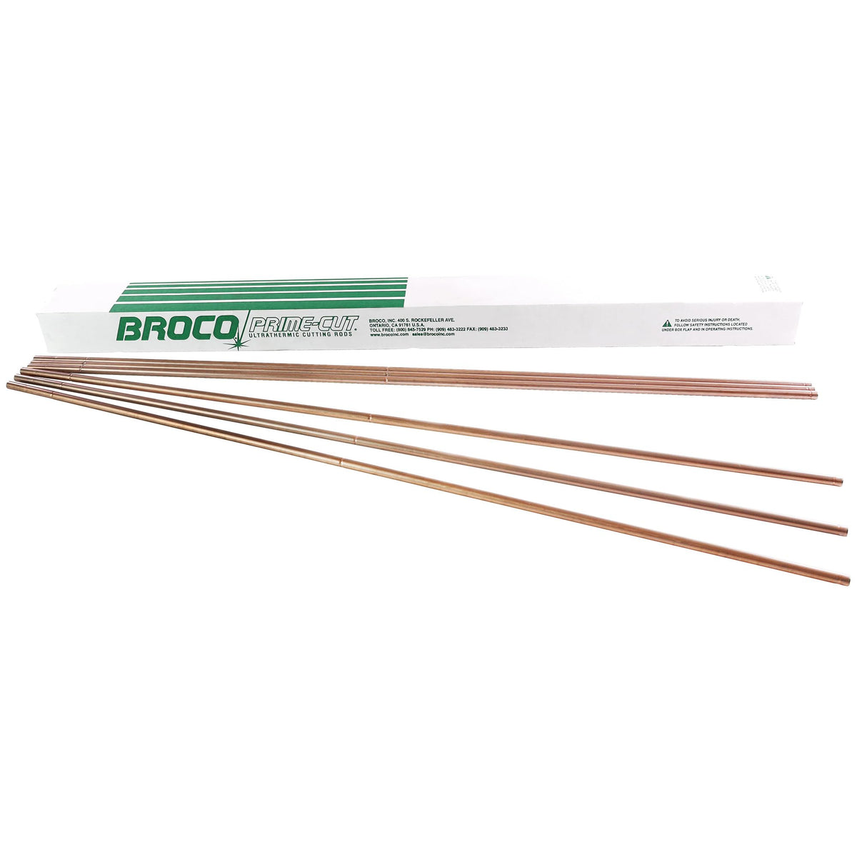 Broco Industrial Prime Cut Exothermic Cutting Rods - For Exothermic Cutting Torch Kit, Industrial-Grade for Metal Cutting, 3/8" x 36", 25 Rods
