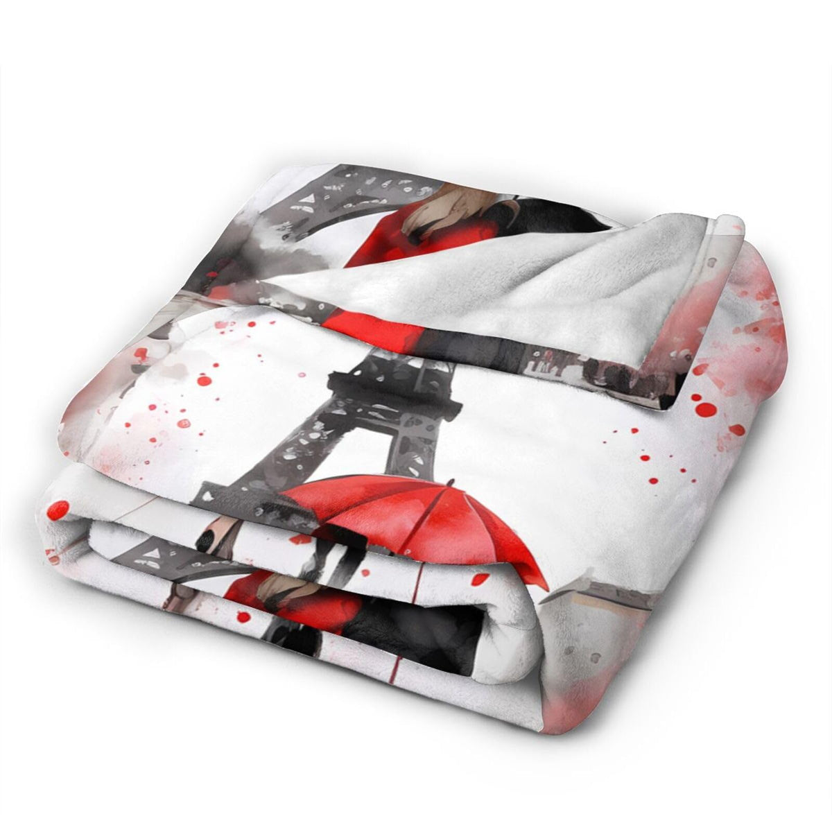 Dewoofly Paris Eiffel Tower Ultra-Soft Flannel Throw Blankets, Romantic France Blanket for Bed Couch Sofa, All Seasons Home Camper Travel 60"x50"