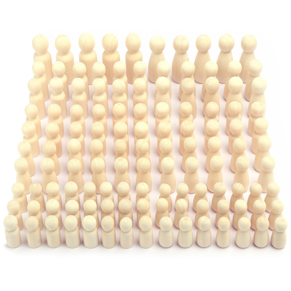 150 Pieces Wooden Peg Doll, Unfinished Wooden Peg Dolls in Different Shapes and Sizes, Perfect for DIY Art and Craft, Painting, Table Setting by GNIEMCKIN