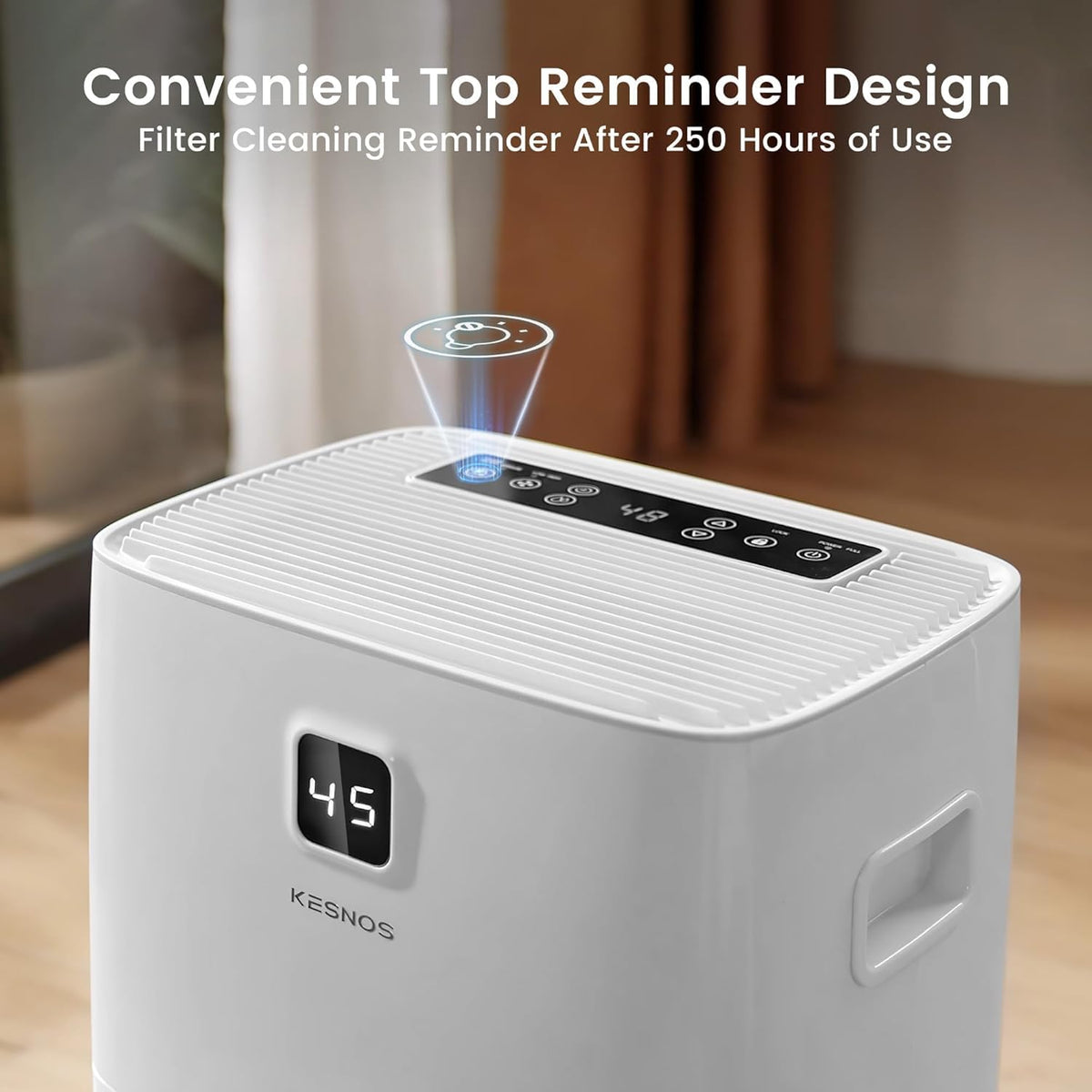 Kesnos 80 Pints Energy Star Dehumidifier for Home, Basement with Drain Hose, Front LED Display and 1.06 Gal Water Tank, Ideal for Large Room up to 5,500 Sq. Ft., Featuring Auto Defrost, Timer Function