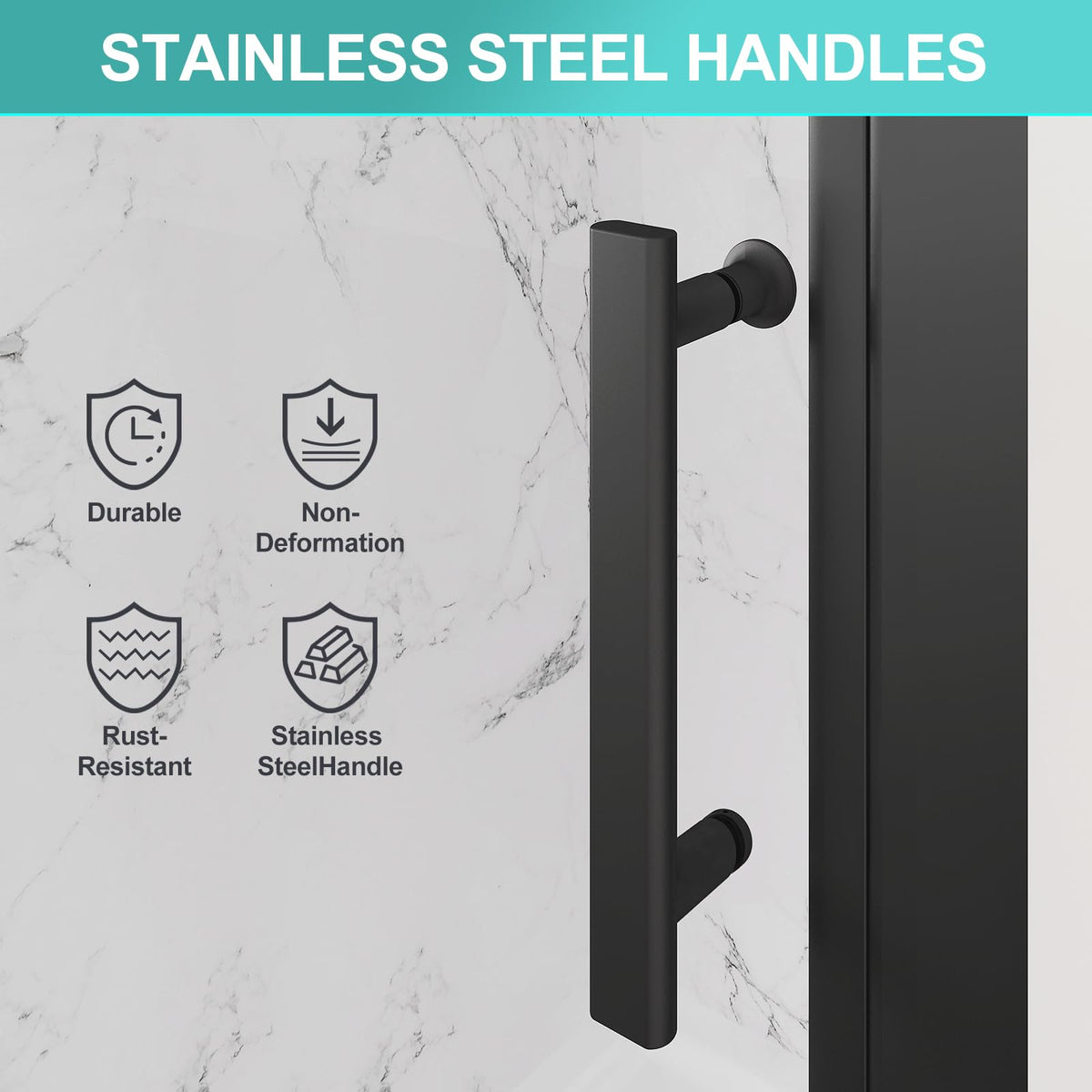 GDGZQD 27-29" W x 72" H Frameless Pivot Shower Door, 1/4" (6mm) Clear SGCC Tempered Glass Shower Door, Pivot Swing Shower Glass Door in Matte Black Finish, Reversible Installation