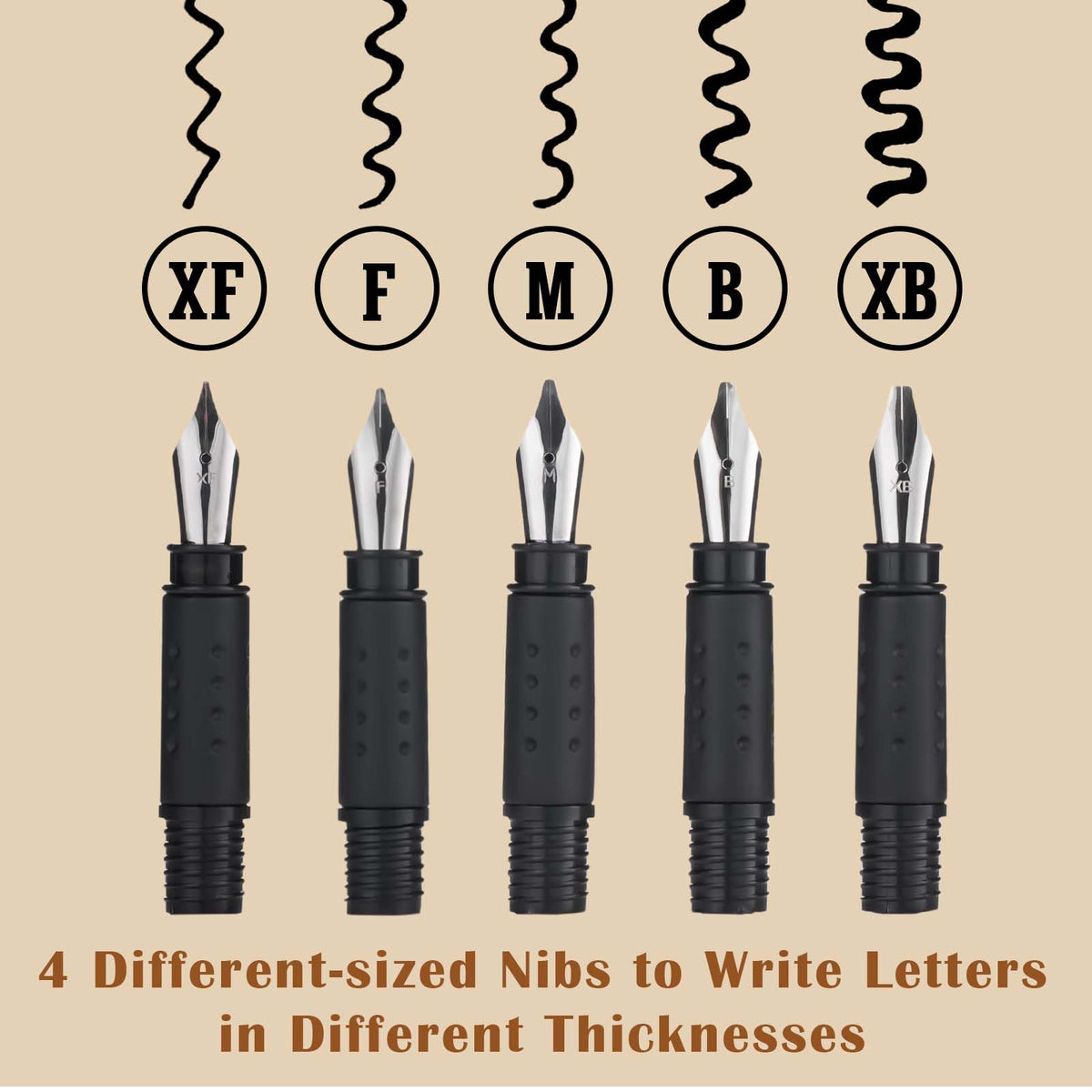 Falling in Art 34Pcs Calligraphy Pen Set, Calligraphy Kit with 5 Pen Nibs and 22 Assorted Ink Cartridges, Drawing and Calligraphy Practice For Beginners