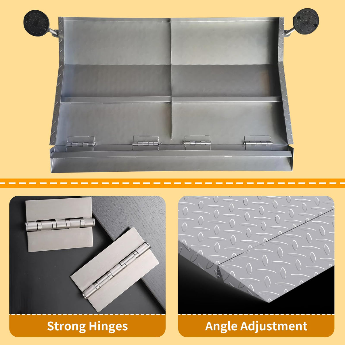 YEEZOO Door Threshold ramp with Adjustable Height for 3.0“ to 6.0" Height Rise, Doorway ramp Threshold for wheelchairs/carts/Walker/Scooter (25.6L*39.4" W, Alloy Iron, 38LBs)